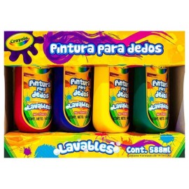 Pintura Para Dedos Lavable Crayola c/4 147 ml