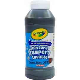 Pintura Témpera Lavable Negro Crayola 237 ml