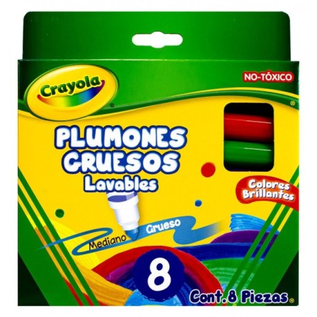 Plumones Crayola Gruesos Lavables c/8