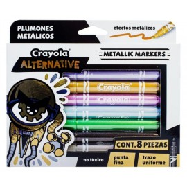 Marcadores Crayola Alternative Metálicos c/8