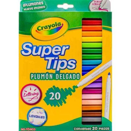 Plumones Crayola Super Tips Lavables c/20