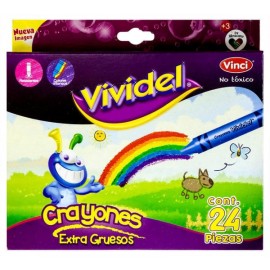 Crayones Extra Grueso Vividel c/24