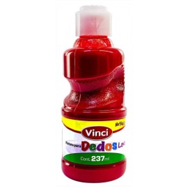 Pintura Para Dedos Lavable Vinci Rojo 237 ml