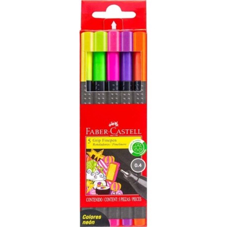 Rotuladores Faber Castell Grip Finepen c/5