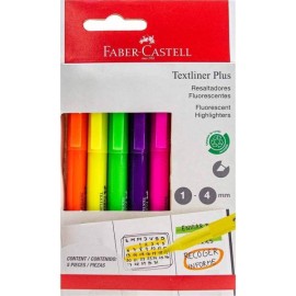 Marcatextos Faber Castell Fluorescente Textliner Plus c/5