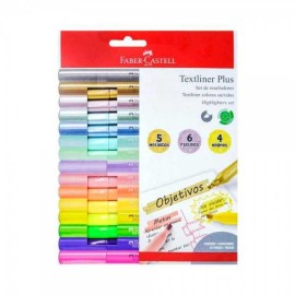 Set de Resaltadores Faber Castell Textliner Plus c/15