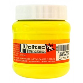 Pintura Acrílica Amarillo Pastel Politec 250 ml