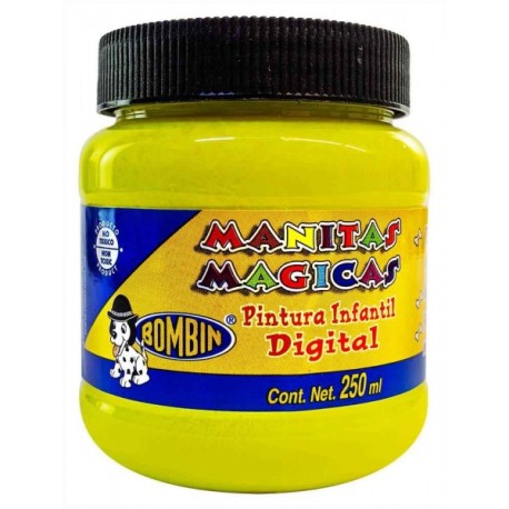 Pintura Digital Manitas Mágicas Bombin Amarillo Fluorescente 250 ml
