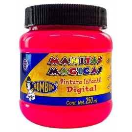 Pintura Digital Manitas Mágicas Bombin Rosa Fluorescente 250 ml