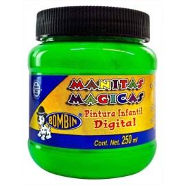 Pintura Digital Manitas Mágicas Bombin Verde Fluorescente 250 ml