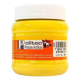 Pintura Acrílica Crema Politec 250 ml