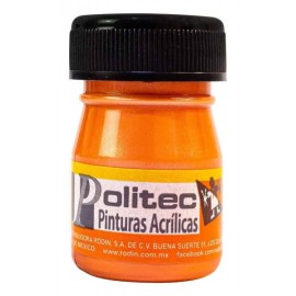 Pintura Acrílica Naranja Nacarada Politec 20 ml