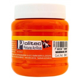 Pintura Acrílica Naranja Politec 250 ml