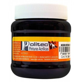 Pintura Acrílica Negro Intenso Politec 250 ml