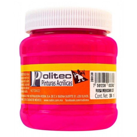 Pintura Acrílica Rosa Mexicano Politec 250 ml