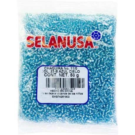 Chaquira 50 gr Azul Cielo