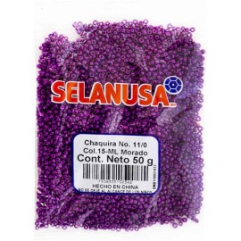 Chaquira 50 gr Morado