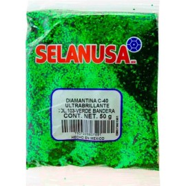 Diamantina Ultrabrillante 50 gr Verde Bandera