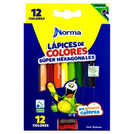 Colores Norma Súper Hexagonales c/12