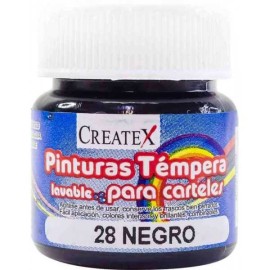 Pintura Createx Témpera Lavable Negro 30 ml