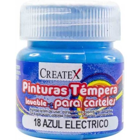 Pintura Createx Témpera Lavable Azul Eléctrico 30 ml