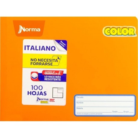 Cuaderno Italiano Cosido Cuadro Chico Norma Color 360°