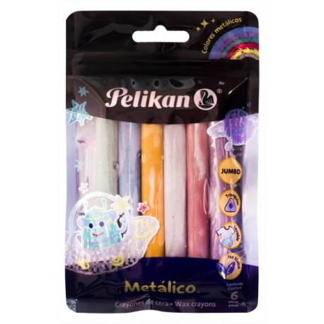 Crayones Pelikan Metálico Jumbo Triangular c/6