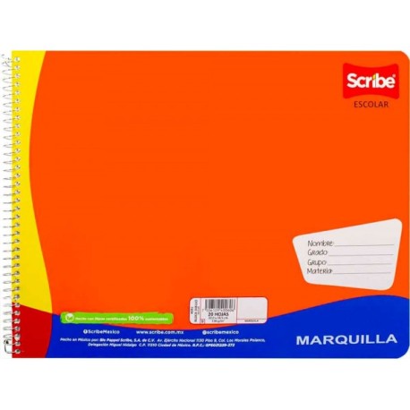 Cuaderno de Dibujo Marquilla 20 Hojas Scribe