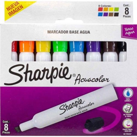 Marcador de Agua Acuacolor Sharpie c/8