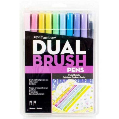 Marcador Pastel Doble Punta Dual Brush Tombow c/10