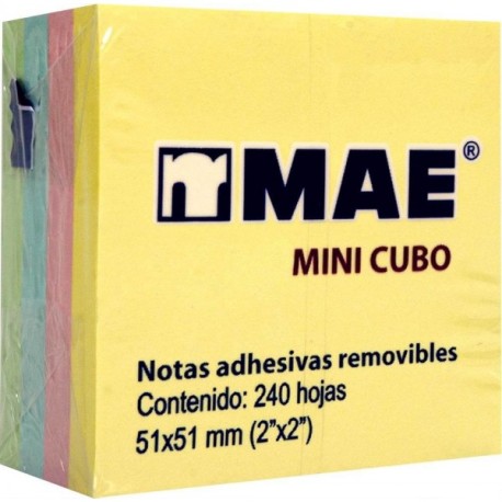 Mini Cubo Notas Adhesivas Pastel 51 x 51 mm