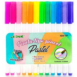 Plumones A Ink Pastel Tipo Pincel c/12