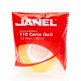 Cinta Transparente 12 mm x 33 m 119 Corte Fácil Janel